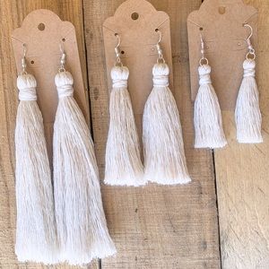 Handmade macrame tassel earrings